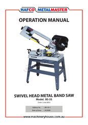 Hafco MetalMaster BS-5S Operation Manual