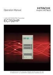 Hitachi EC702HP Operation Manual