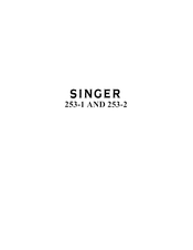 Singer 253-2 Adjusters Manual