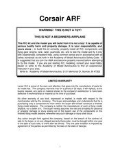 Lanier R/C Corsair ARF Manual