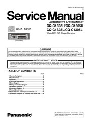 Panasonic CQC1335U - AUTO RADIO/CD DECK Service Manual