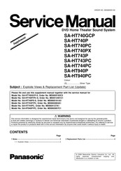 Panasonic SA-HT740PX Service Manual Supplement