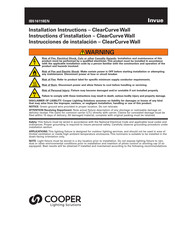Cooper Lighting ClearCurve Wall Invue Installation Instructions Manual