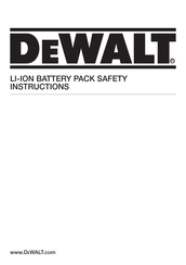 DeWalt DCB203BT Safety Instructions