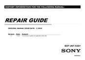 Sony BDP 5G Repair Manual
