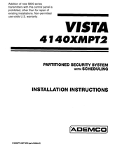 Ademco VISTA 4140XMPT2 Installation Instructions Manual