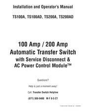 Rheem TS100AD Installation And Operator's Manual