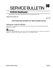 Kodak MULTILOADER 700 Service Bulletin