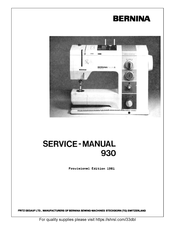 Bernina 933 Service Manual