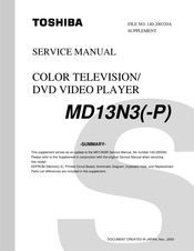 Toshiba MD13N3-P Service Manual