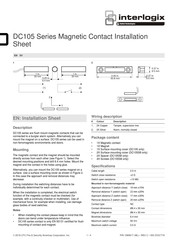 Interlogix DC105 Series Installation Sheet