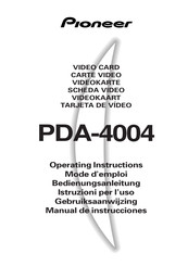 Pioneer PDA-4004 Operating Instructions Manual