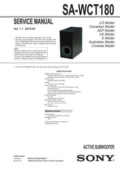 Sony SA-WCT180 Service Manual