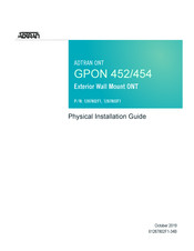 ADTRAN GPON 454 Physical Installation Manual
