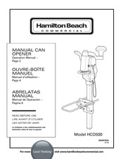 Hamilton Beach HCO500 Operation Manual