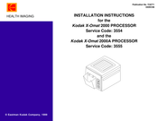 Kodak X-Omat 2000 Installation Instructions Manual