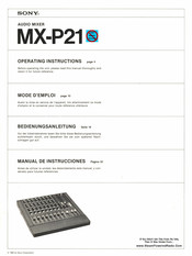 Sony MX-P21 Operating Instructions Manual