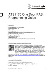 Interlogix ATS1170 Programming Manual