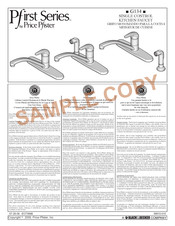 Black & Decker Pfister Pfirst G134-700S Installation Instructions Manual