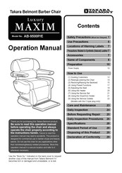 Takara Belmont Luxury MAXIM AB-9500P Operation Manual