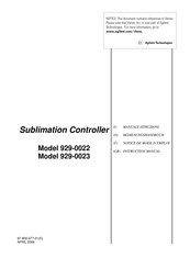 Agilent Technologies 929-0022 Instruction Manual