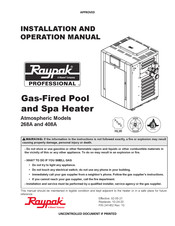 Rheem Raypak 408A Installation And Operation Manual