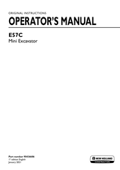 New Holland E57C Operator's Manual