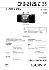 Sony CFD-Z135 - Cd Radio Cassette-corder Service Manual