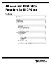 National Instruments NI-DAQ mx Calibration Procedure