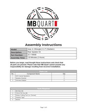 Mb Quart JC1-169SB Assembly Instructions Manual