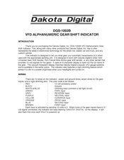 Dakota Digital DGS-1002B Quick Start Manual