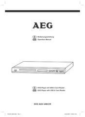 Aeg DVD 4525 USB Operation Manual