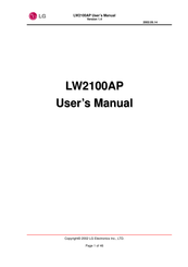 LG LW2100AP User Manual