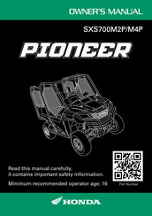 Honda Pioneer SXS700M2P 2019 Owner's Manual