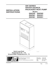 Bard QW421 Installation Instructions Manual