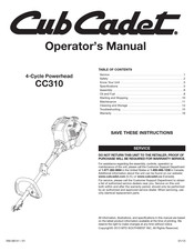Cub Cadet CC310 Operator's Manual
