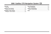 Cadillac 2006 CTS Navigation System Manual