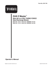 Toro Z449 Z Master Operator's Manual