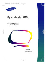 Samsung SyncMaster 610b Owner's Instructions Manual