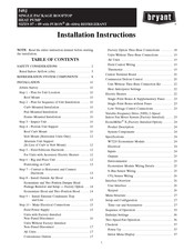 Bryant 549J Series Installation Instructions Manual