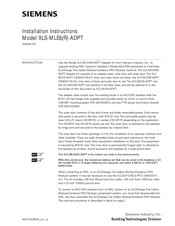 Siemens XLS-MLE6(R)-ADPT Installation Instructions Manual