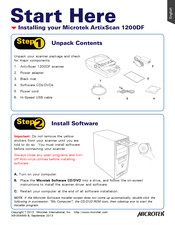 Microtek ArtixScan 1200DF Start Here Manual