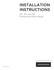 Monogram ZV36S Installation Instructions Manual