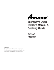 Amana F1320E Owner's Manual & Cooking Manual