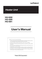 Roland HU-501 User Manual