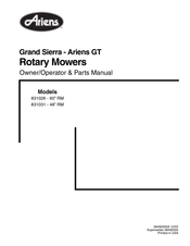 Ariens Grand Sierra GT 831031 Owner/Operator & Parts Manual