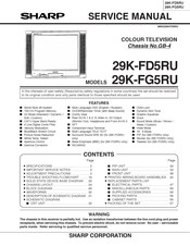 Sharp 29K-FD5RU Service Manual