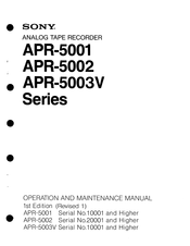 Sony APR-5002 Series Operation And Maintenance Manual