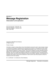 Nortel Message Registration Description And Operation