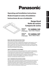 Panasonic FV-36RBQL1HD Operating And Installation Instructions
